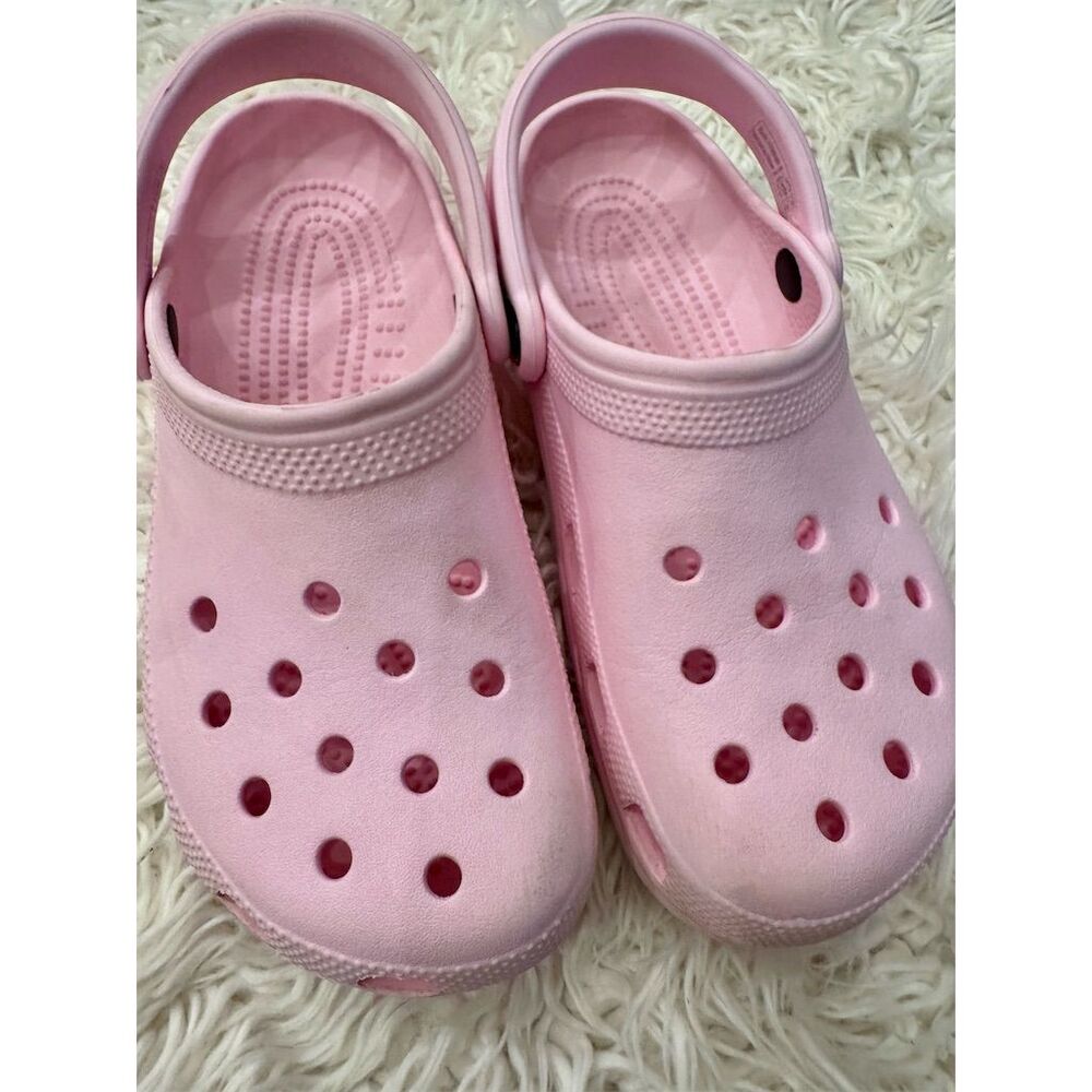 Crocs Classic Clog Pink Unisex Size M5/W7 Casual Slip-On Shoes - Picture 7 of 8